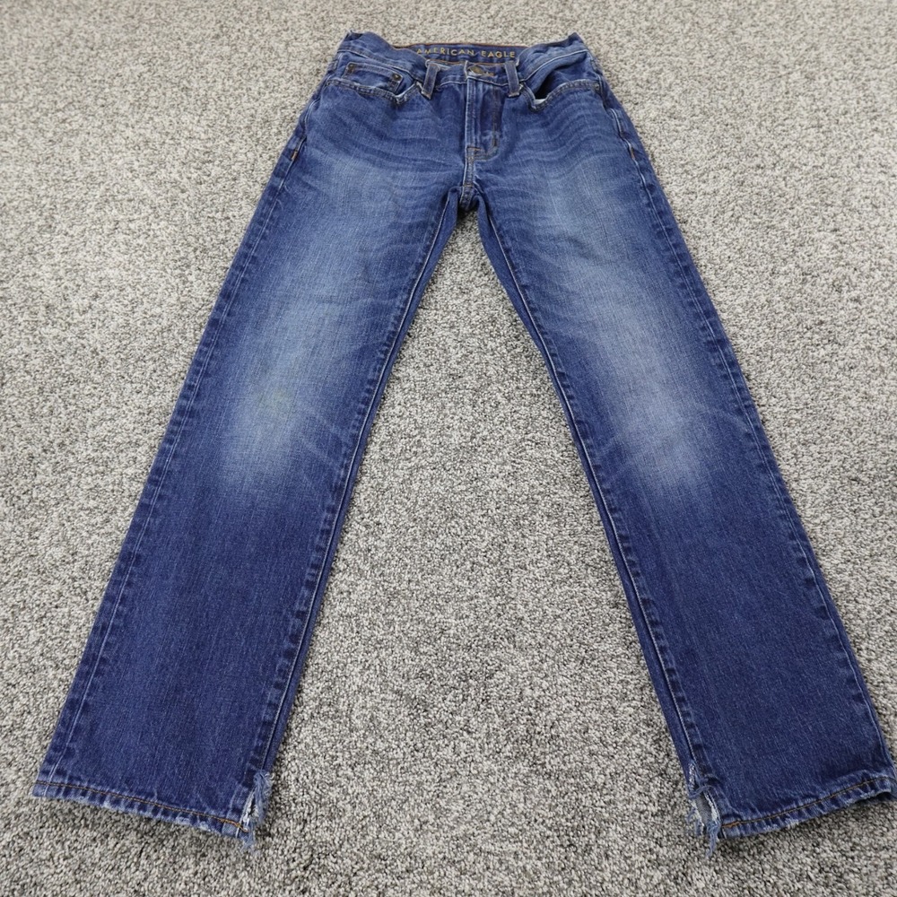 American Eagle Jeans Mens 26X30 Blue Denim Pants Original Straight Stretch Flex